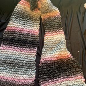 Chunky Knit Striped Scarf